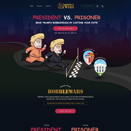 Trump miniature toys landing page