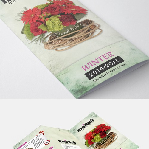 Design an elegant and upscale brochure for Martin's, the Flower People