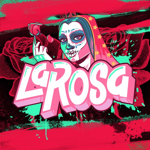 Graffitti style illustration "La Rosa"