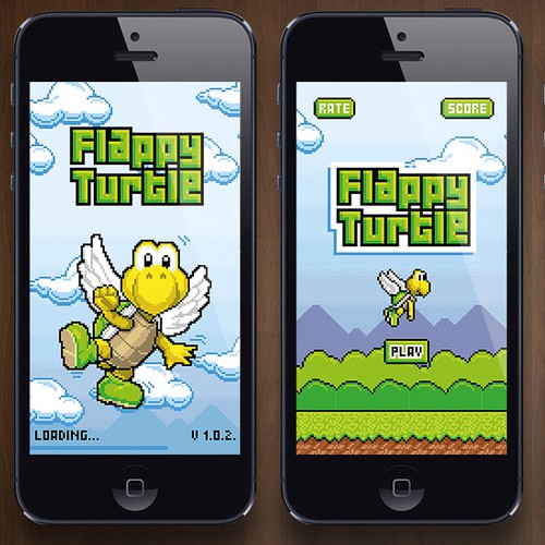 Retro and pixel style artwork for iOS game