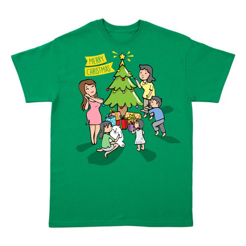 Merry Christmas cartoon t shirt