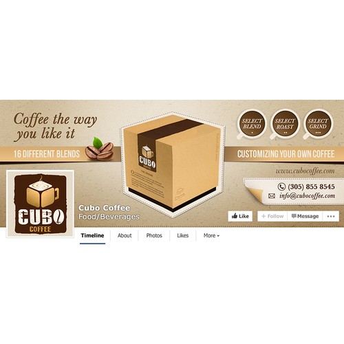 Facebook Cover for Cubo Coffee