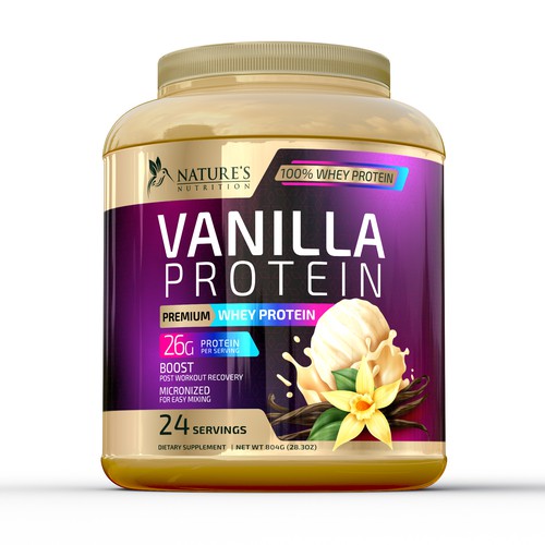 Vanilla whey protein lebel design