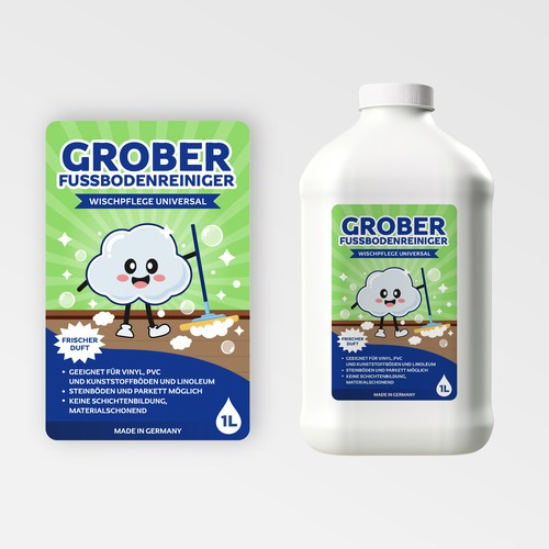 Mascot & Label for Floor Cleaner