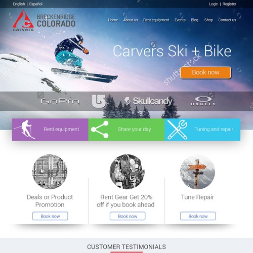 Carvers Ski & Board website Design