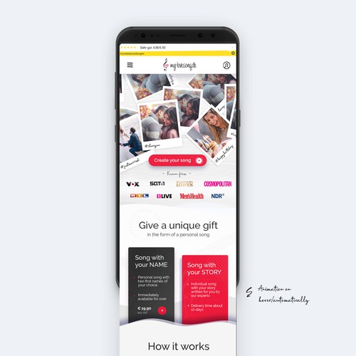 Homepage - mobile version