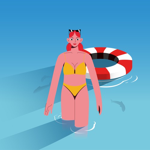 Beach Flat Illustration