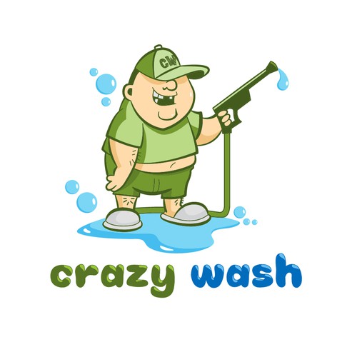 Funky logo for Crazy Wash 