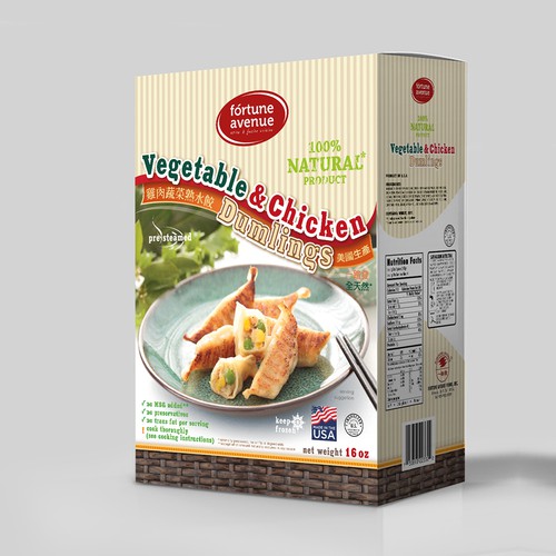 All Natural Chicken & Vegetable Potstickers - Re-design