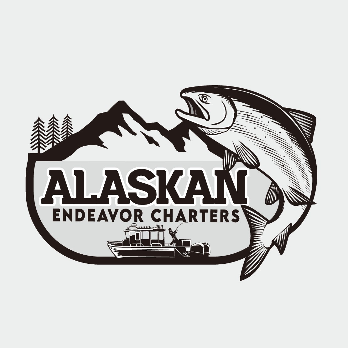 Logo for fishing business in Alaska.