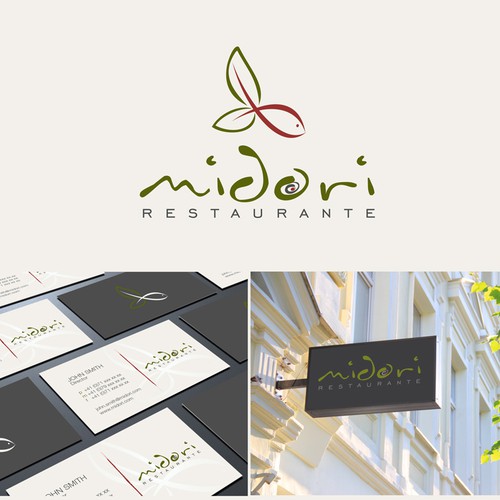 logo and business card for Midori (green in japanese)