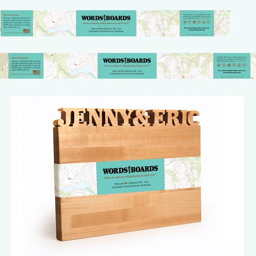 Packaging for custom cutting board company