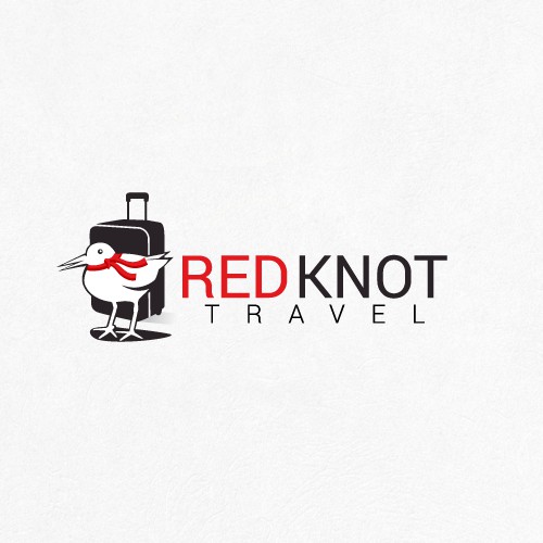 A classic/chic, character logo for Red Knot Travel - an at home travel agency.