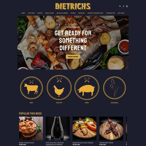 Website design for Dietrichs meat