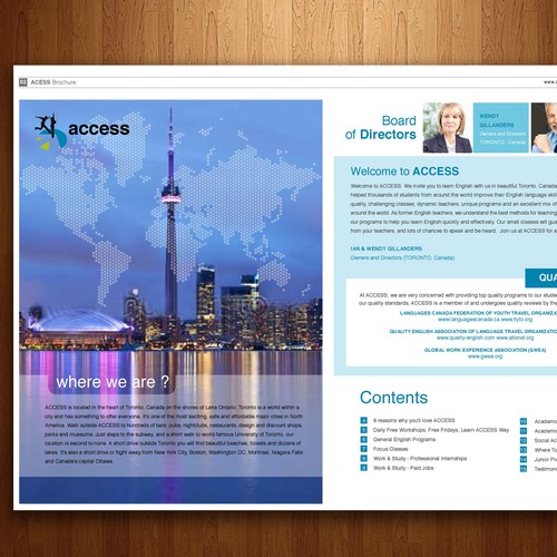 Access International English Language Centre needs a new Brochure