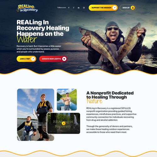 Landing Page Design for REALing in Recovery Nonprofit
