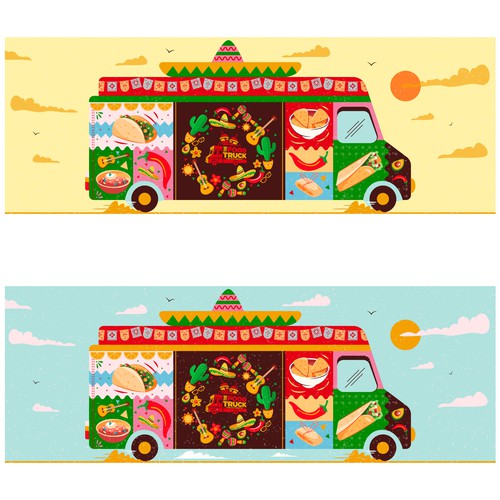 Wall design for street food cafe