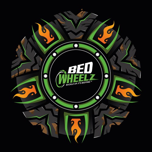 Bold Сartoon Monster Truck Wheel.