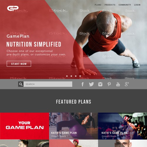 Web page for fitness game plans