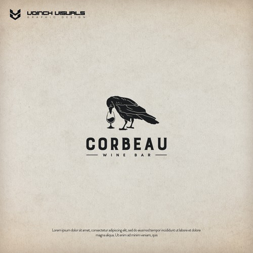 Logo design for Corbeau Wine Bar