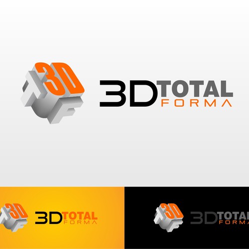 Crie um logo para design e impressão 3D.