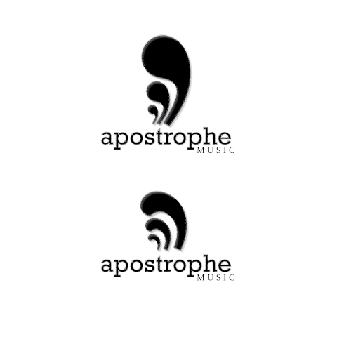 Ear-shaped logo for a music-themed group