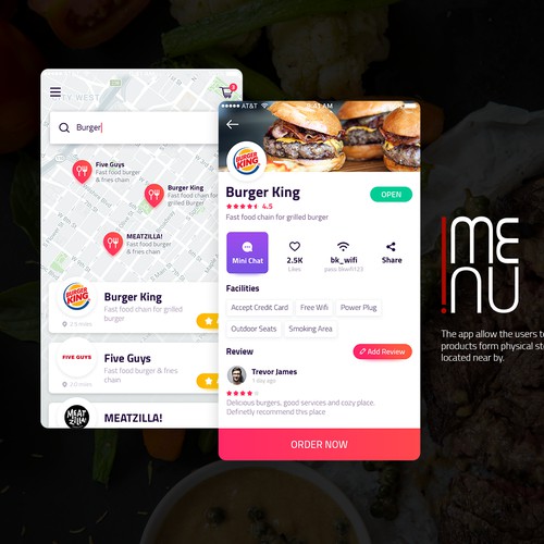 Food Ordering App design concept