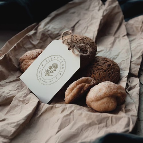 A Delicate Botanical Stamp Style Logo (This Design Is Available For Sale) 