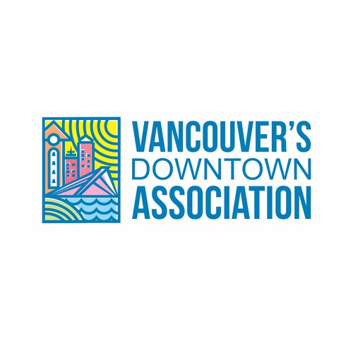 unique fun colorful logo for vancouver downtown association