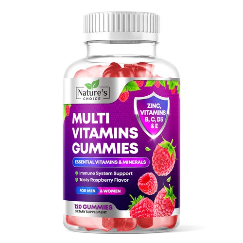 Multivitamin Gummies for Adults Label Design
