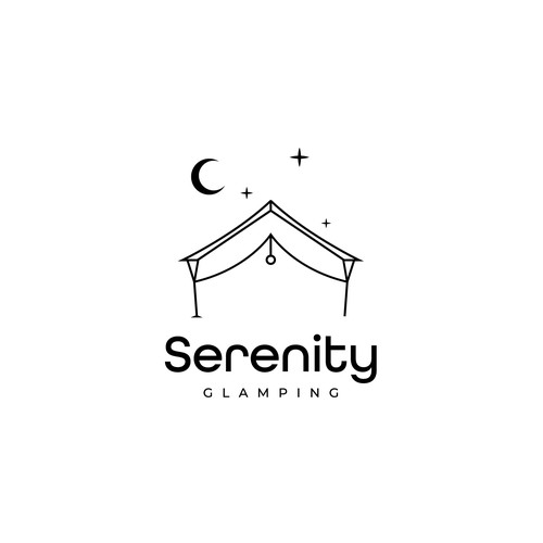 Minimalist logo for Serenity Glamping