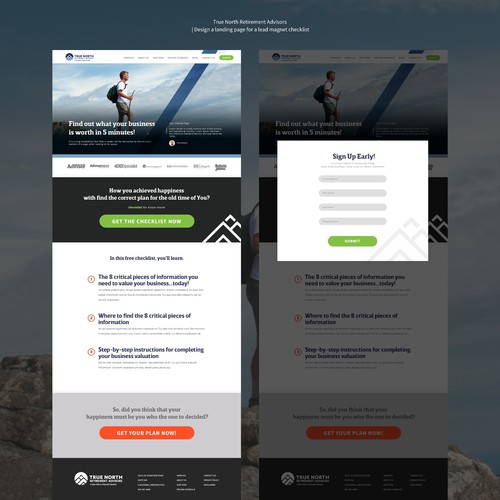 Design a landing page for a lead magnet checklist