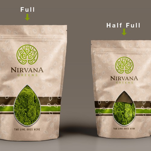 Nirvana green herbs label design