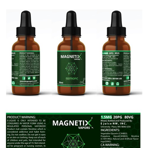 Magnetix E Juice Label