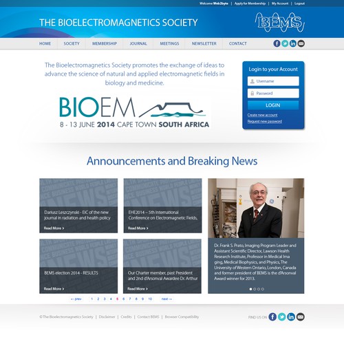 Redesign a scientific society website.