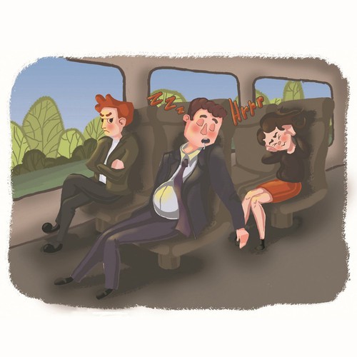 Illustration of the situation in the train