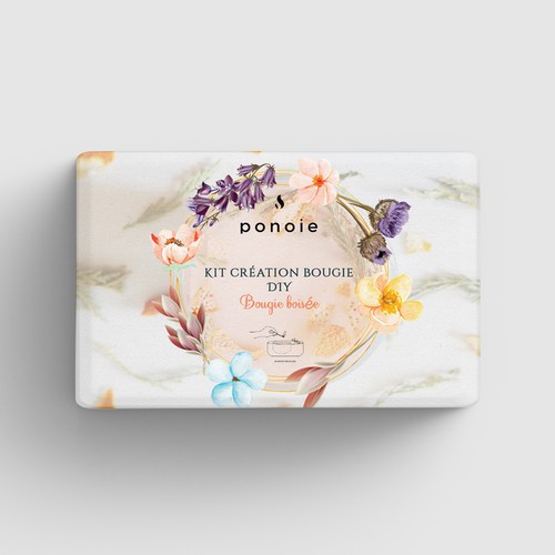 Packaging pour un Kit DIY bougie bio fleur séchée