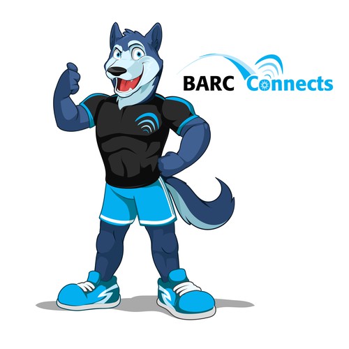 Sporty Husky mascot for Barc Connects