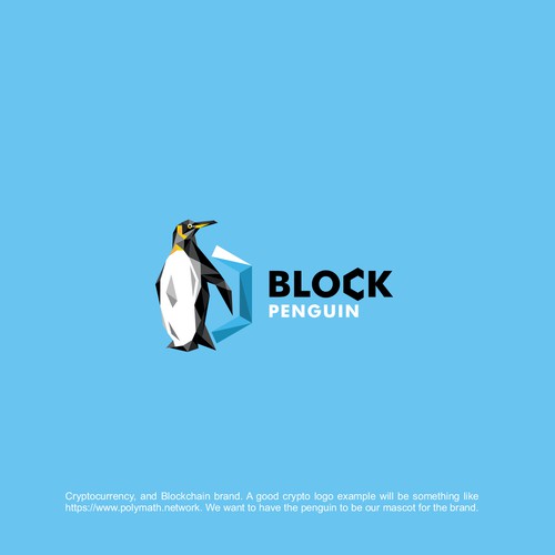 Cryptocurrency, and Blockchain brand.They wanted the geometric penguin as a mascot.