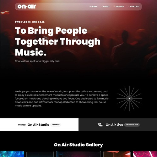 On Air Music Venue Squarespace Website