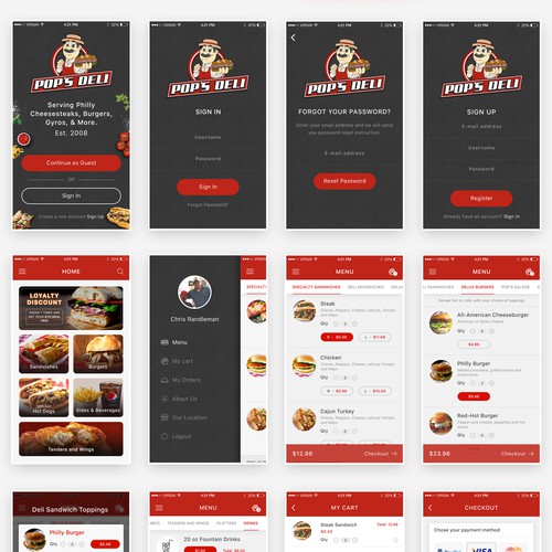 iOS app design for restaurant