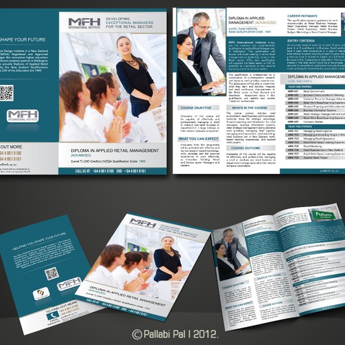 Create the next brochure design for MFH International Institute 
