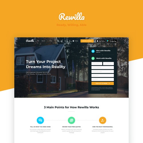 Rewilla Landing Page