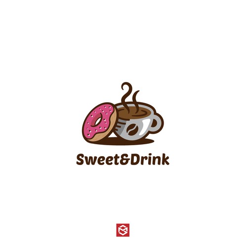 Bold logo for Coffee and Doughnut shop. 