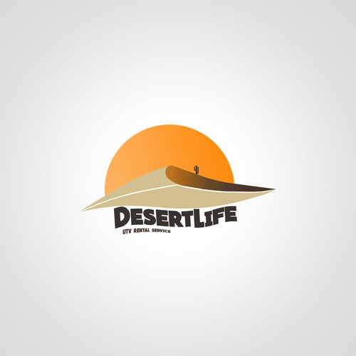 A logo for Desert Life UTV rental company 