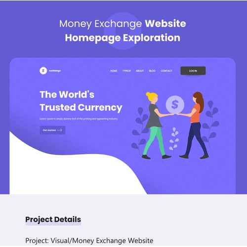 Money Exchange Website Homepage Exploration