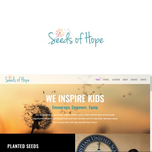 Design a welcoming logo for Seeds of Hope a non profit to HELP kids