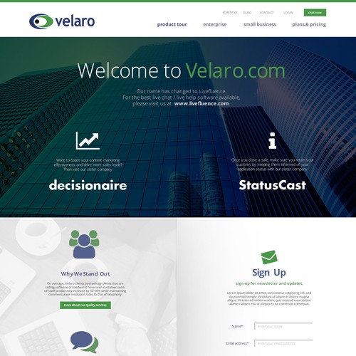 Velaro Landing Page