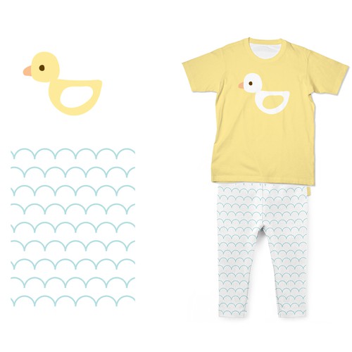 Little duck vector illustration pajamas design