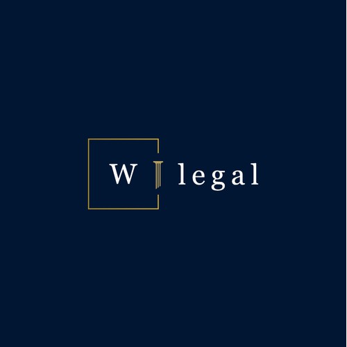 Simple and clever logo design that integrates a subtle pillar for a Law firm.